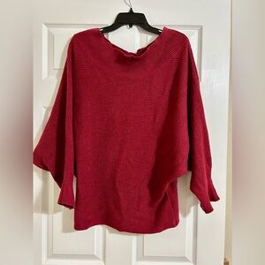 Mint Julep Boutique: Off Shoulder Women's Red Sweater - M